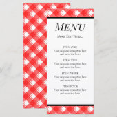 Carte de menu personnalisée Motif blanc rouge (Devant / Derrière)