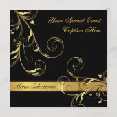 Carte de menu personnalisée pour anniversaire ou f (Dos)