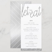 Carte de menu personnalisée pour pinceau argenté m (Devant / Derrière)