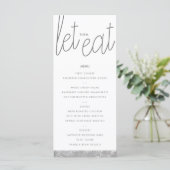 Carte de menu personnalisée pour pinceau argenté m (Debout devant)