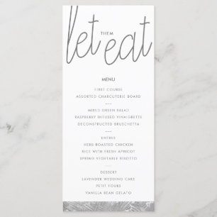 Carte de menu personnalisée pour pinceau argenté m