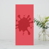 Carte de menu personnalisée Rouge Éclaboussure de  (Debout devant)