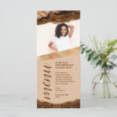 Carte de menu photo en Agate Brune (Debout devant)