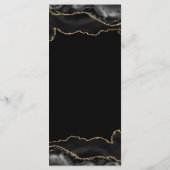 Carte de menu photo en agate noir et or (Dos)