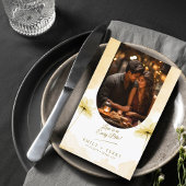 Carte de menu photo Mariage Floral Grace or Hour