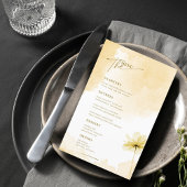Carte de menu photo Mariage Floral Grace or Hour