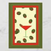 Carte de menu Pimento Olives Martini Party (Dos)