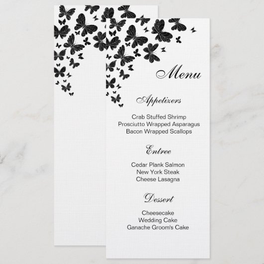 Carte de menu plat (Devant / Derrière)