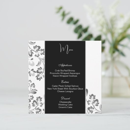 Carte de menu plat (Debout devant)