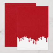 Carte de menu plat à effet de goutte rouge tomate (Devant / Derrière)