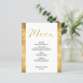 Carte de menu plat Budget Elegant Gold Scripture (Debout devant)