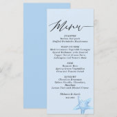 Carte de menu plat Mariage d'été de poisson étoilé (Devant / Derrière)