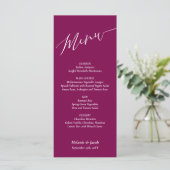 Carte de menu plat Mariage rouge Bourgogne (Debout devant)