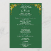 Carte de menu plus grande - Vert émeraude et or (Devant)