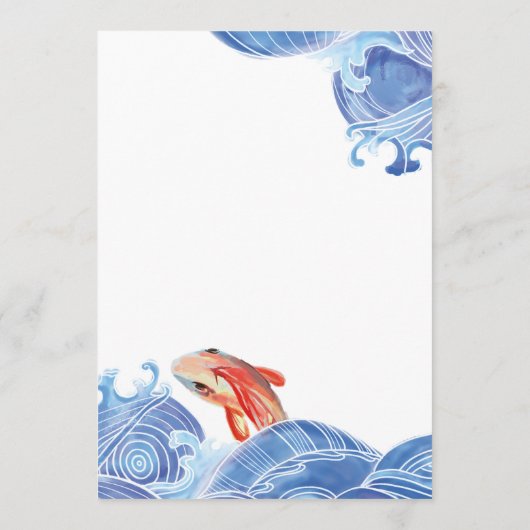 CARTE DE MENU POISSON KOI (Dos)