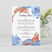 CARTE DE MENU POISSON KOI (Debout devant)