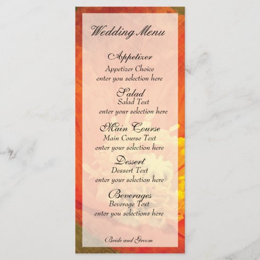 Carte de menu Poppy (Devant)