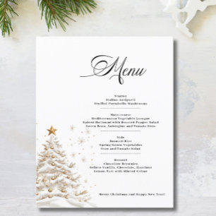 Carte de menu pour arbre de Noël en papier, budget