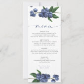 Carte de menu pour Baby Shower à thème Myrtille (Devant)