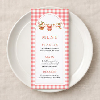 Carte de menu pour Baby Shower The Apple of Our Ey