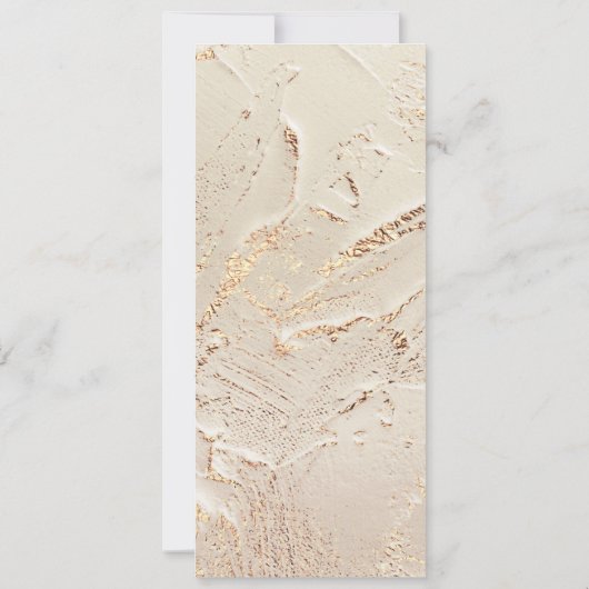 Carte de menu pour dîner Mariage or texturé (Dos)