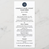 Carte de Menu pour Dîners de Gala ou Réceptions d' (Devant)
