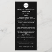 Carte de Menu pour Dîners Officiels ou Événements  (Devant)