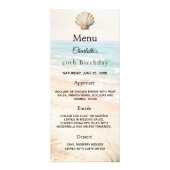 Carte de menu pour fête de plage d'anniversaire (Devant)