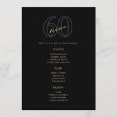 Carte de Menu pour la Fête d'Anniversaire des 60 a (Devant)