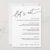 Carte de menu pour le dîner et le dîner Mariage EV (Devant)