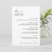 Carte de menu pour le dîner et le dîner Mariage EV (Debout devant)