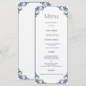 Carte de menu pour le dîner Mariage de la Marine (Devant / Derrière)
