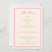 Carte de menu rayée prépa orange et rose (Devant)
