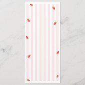 Carte de menu Rayures roses et fraise (Dos)