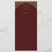 Carte de menu Red Damask Elegant Wedding (Dos)