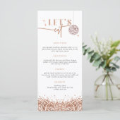 Carte de menu REGINA Rose Gold Sequins Disco Let's (Debout devant)