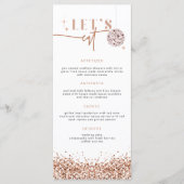 Carte de menu REGINA Rose Gold Sequins Disco Let's (Devant)