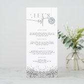 Carte de menu REGINA Silver Sequins Disco Let's Ea (Debout devant)
