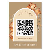 Carte de menu Retro Arch Rose QR Code ScanToView (Dos)