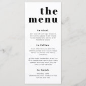 Carte de menu RILEY Gras Moderne Rétro Long Manger (Devant)