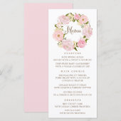 Carte de menu Romantic Blush Pink Peonies Wreath (Devant / Derrière)
