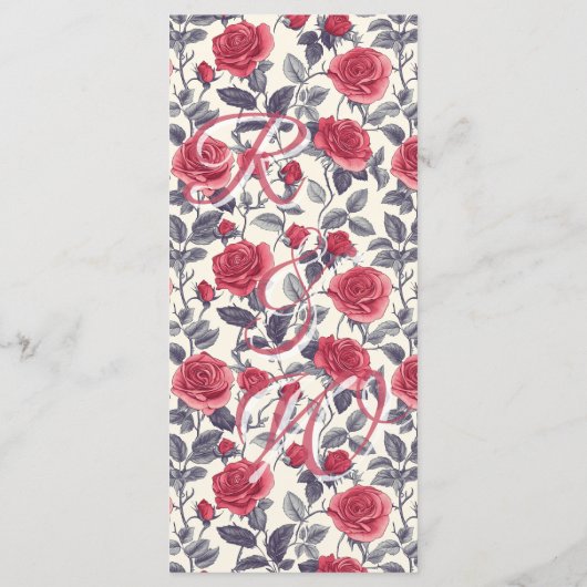 Carte de menu Rose (Dos)