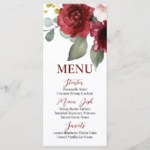 Carte de menu Rose Bourgogne (Devant)