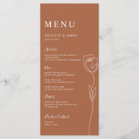 Carte de menu Rose de ligne Whimsical