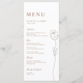 Carte de menu Rose de ligne Whimsical (Devant)
