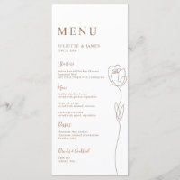Carte de menu Rose de ligne Whimsical