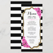 Carte de menu Rose Gold et Noir Blanc (Devant / Derrière)