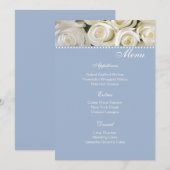 Carte de menu Rose ivoire (Devant / Derrière)