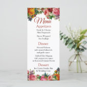 Carte de menu Rose Mariage de la Bourgogne décorat (Debout devant)