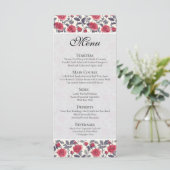 Carte de menu Rose Mignonne (Debout devant)